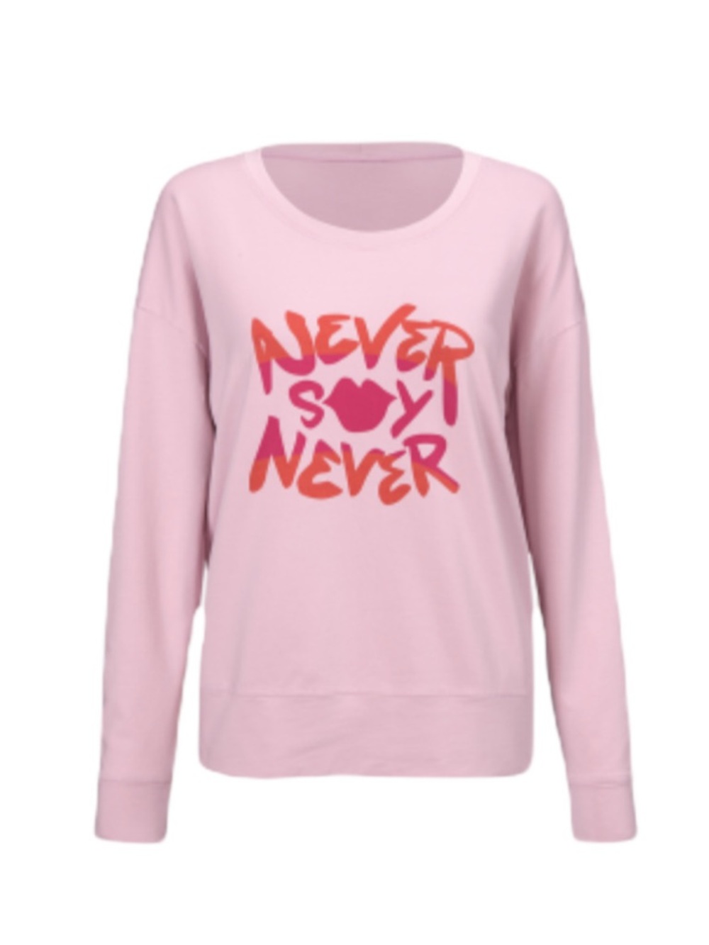 NEW CABI Pink Never Say Never Graphic Sweatshirt